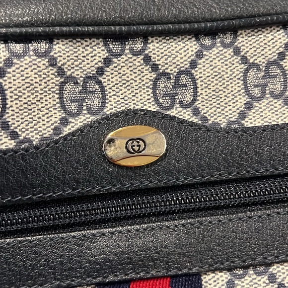 Vintage Gucci Ophidia Navy Monogram  Crossbody Bag Purse - Picture 2 of 9